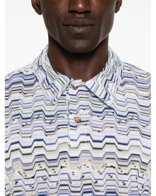 Missoni Gray Zigzag Polo for men