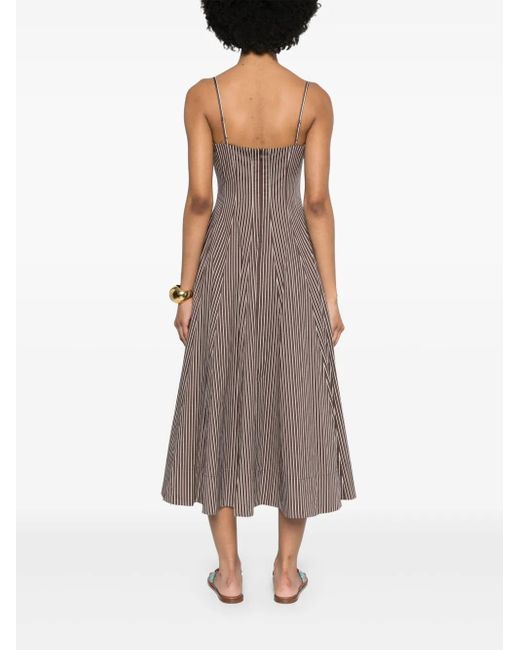 staud brown and white striped dress Phare Mini Dress
