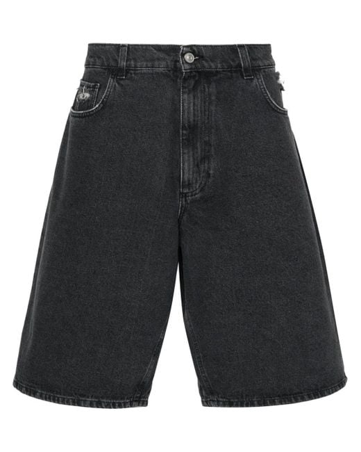 1017 ALYX 9SM Gray Denim Shorts With A Worn Effect for men
