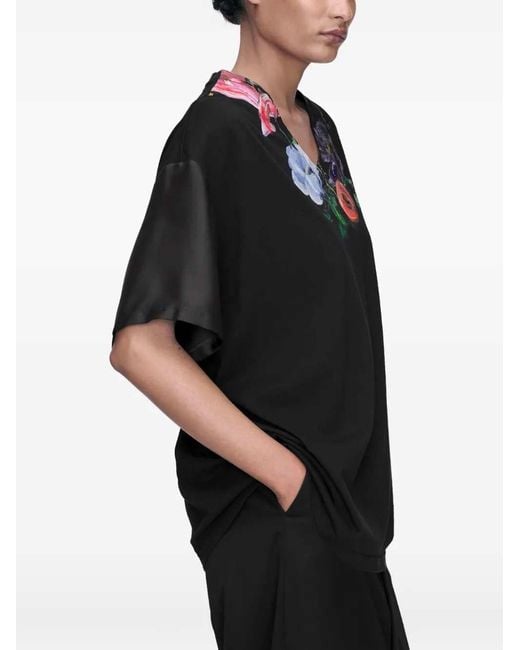 Maison Margiela Black Floral T-Shirt for men