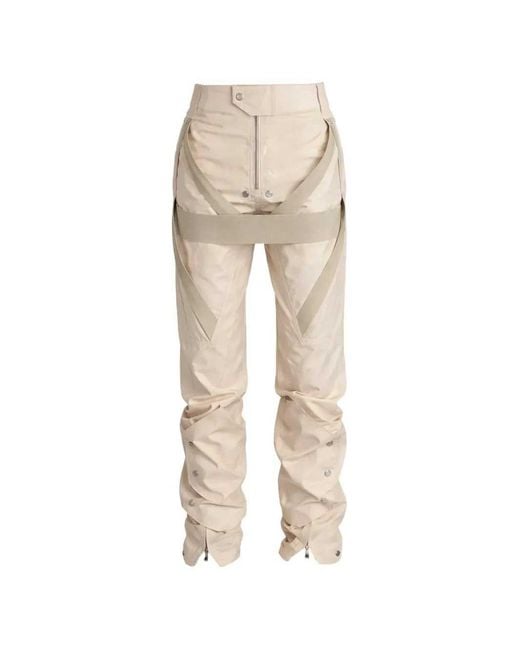 Rick Owens Natural Harness Pants With Snap Closure