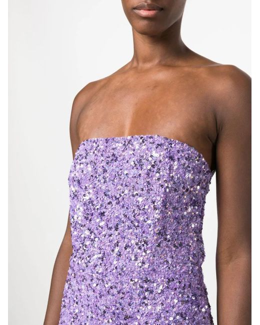 retroféte Purple Short Dress With Sequins