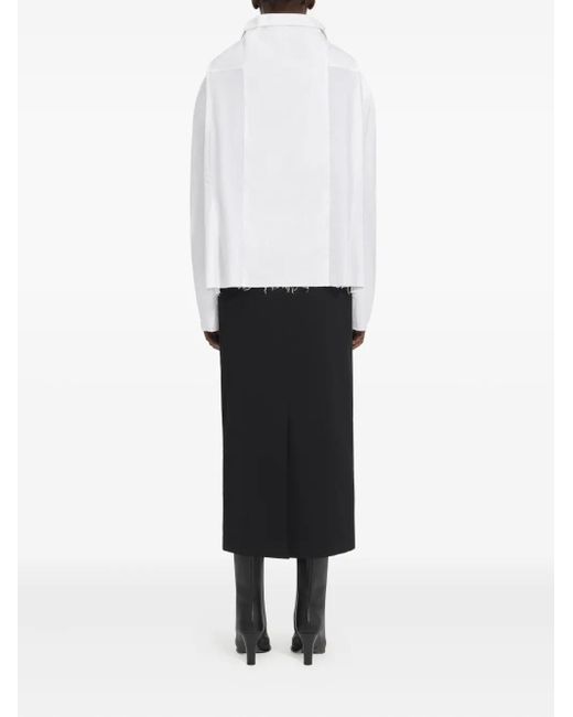 MM6 by Maison Margiela White Long-Sleeved Shirt