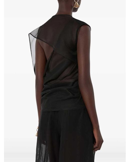 Sportmax Black Asymmetrical Blouse