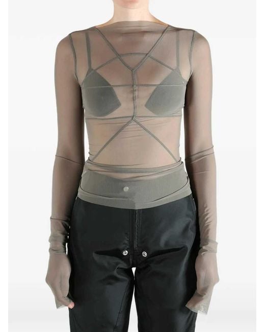 Rick Owens Green Semi-Sheer Top