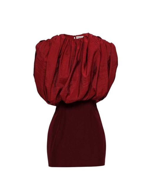 Magda Butrym Red Mini Dress With Ruched Bodice