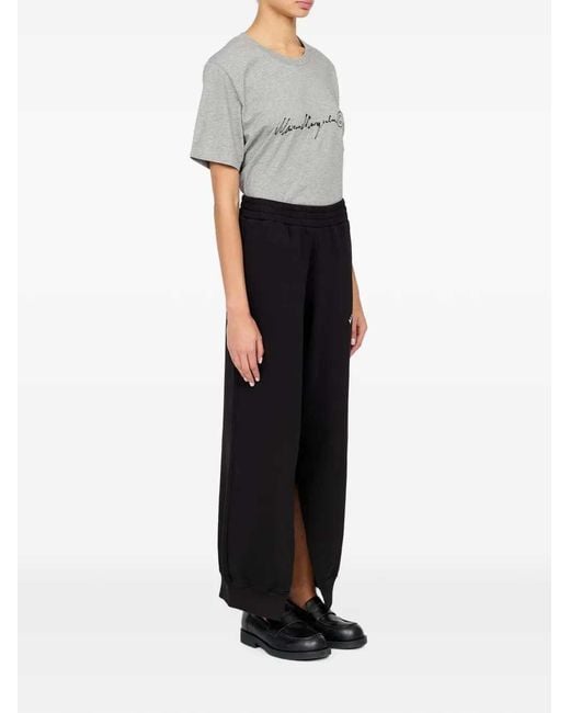 MM6 by Maison Margiela Black Logo-Print Sweatpants