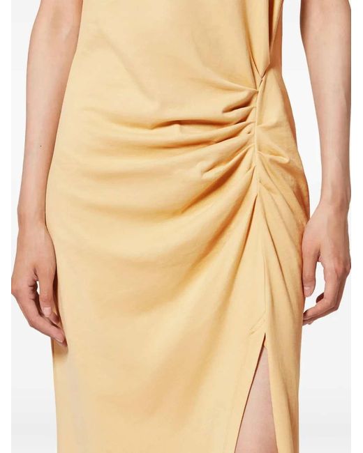 Isabel Marant Metallic Nadela Long Dress With Ruffles