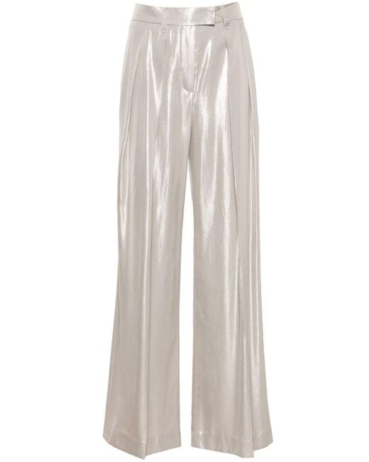 Pantaloni A Vita Alta di Brunello Cucinelli in White