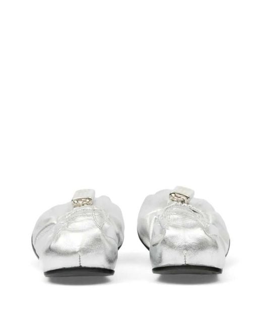 MM6 by Maison Margiela White Ballet Flats With Charm Details