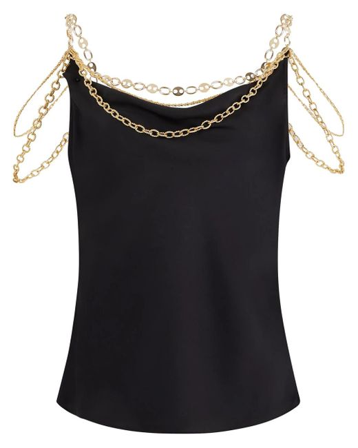Rabanne Black Top With Chain Detail