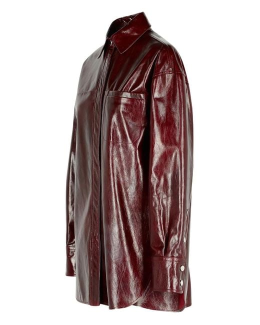 Sportmax Red Nappa Leather Borel Shirt