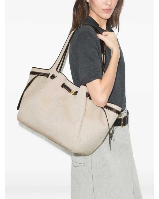 Tory Burch Natural Romy Canvas Tote