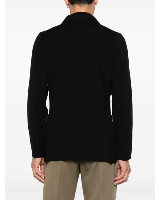 Lardini Black Double-Breasted Wool Suit for men