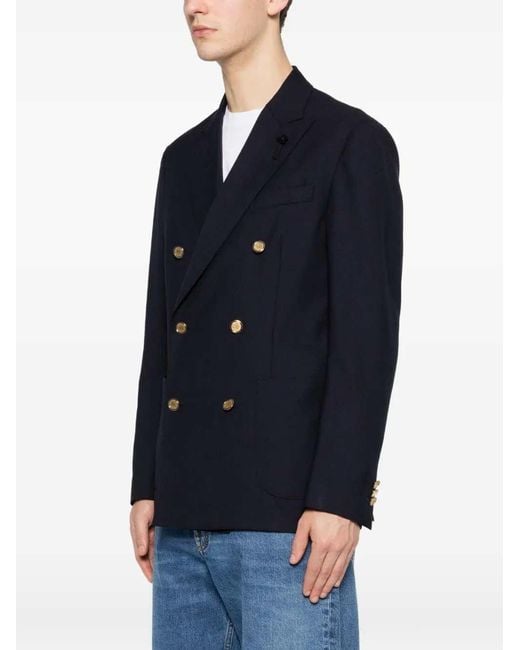 Lardini Blue Tone Double-Breasted Blazer for men