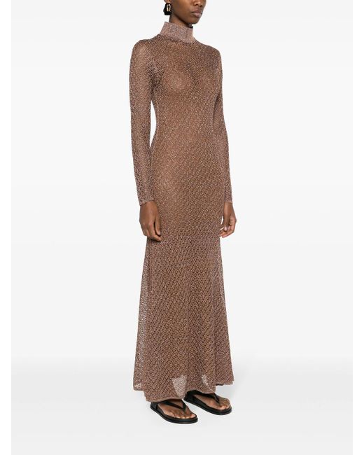 Tom Ford Brown Long Perforated Dress