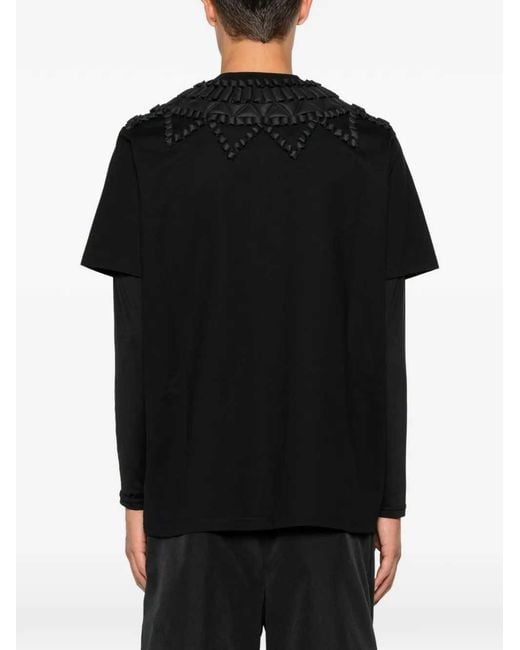 RAXXY Black T-Shirt With Quilted Details