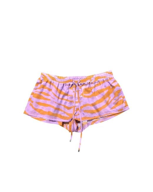 The Attico Pink Zebra Shorts