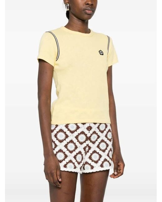 KENZO Yellow Logo-Appliqué T-Shirt