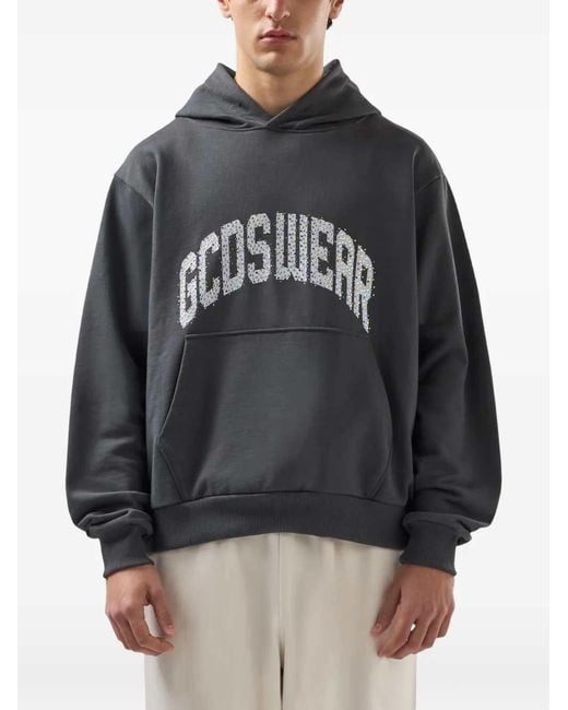 Gcds Blue Rhinestone Sweatshirt for men