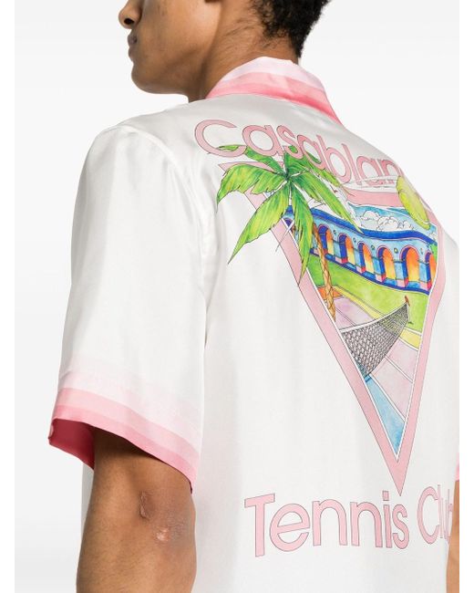 Casablancabrand White Tennis Club Shirt for men