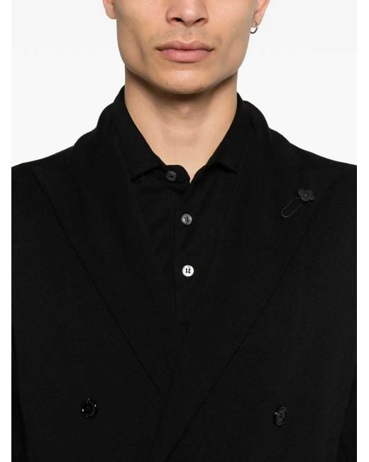 Lardini Black Double-Breasted Jacket for men