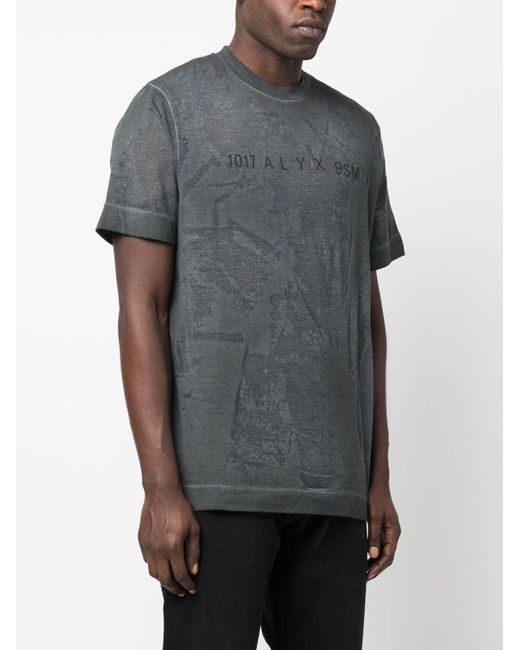 1017 ALYX 9SM Gray T-Shirt With Graphic Print for men