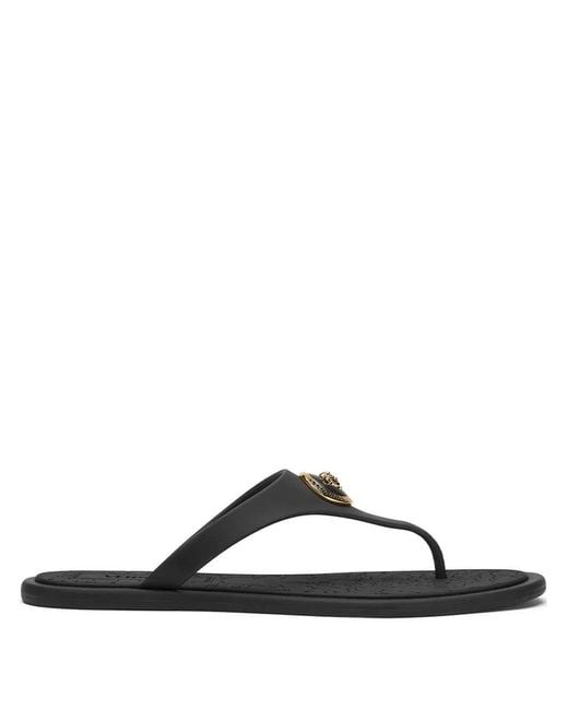 Versace Black Alia Flat Sandals