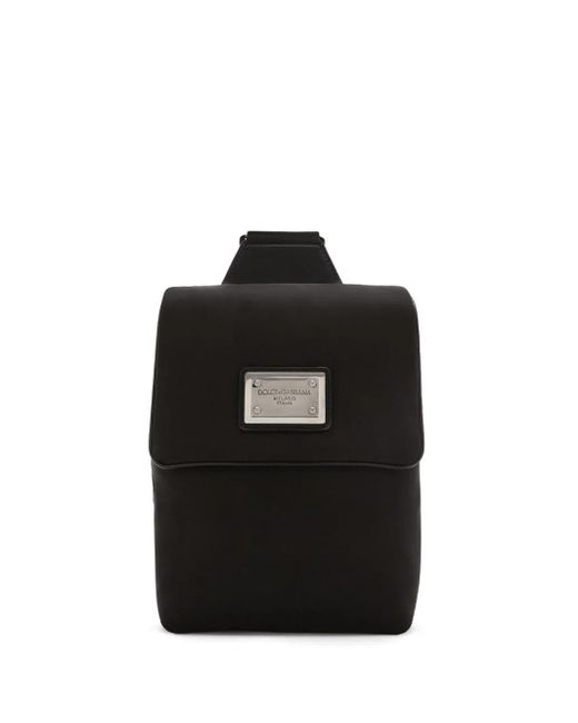 Dolce & Gabbana Black Backpack With Logo Plaque for men