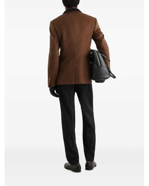 Dolce & Gabbana Black Dolce & Gabbana Wool Gabardine Jogging Trousers for men