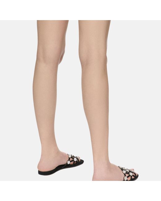 The Attico Black Grid' Slide Flat