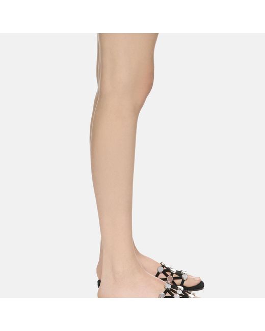 The Attico Black Grid' Slide Flat