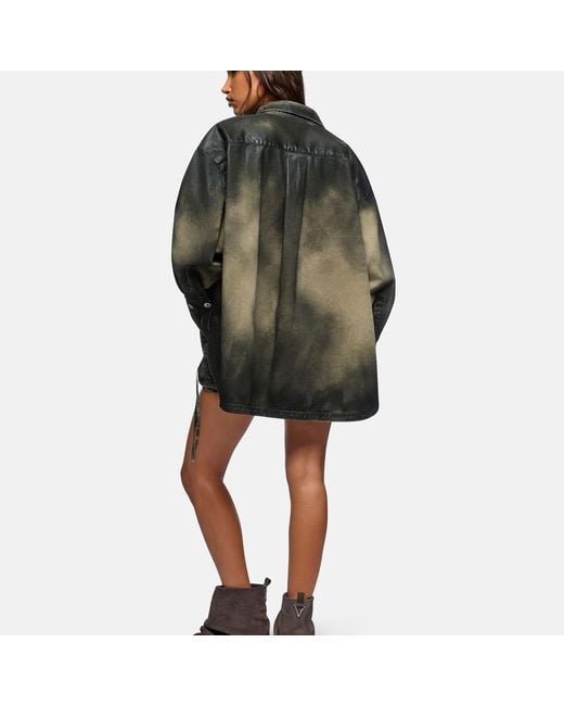 The Attico Green Faded Washed Canvas Short Coat