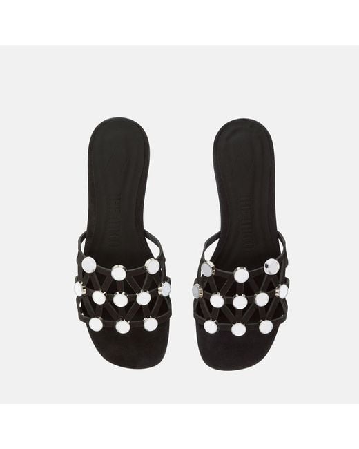 The Attico Black Grid' Slide Flat
