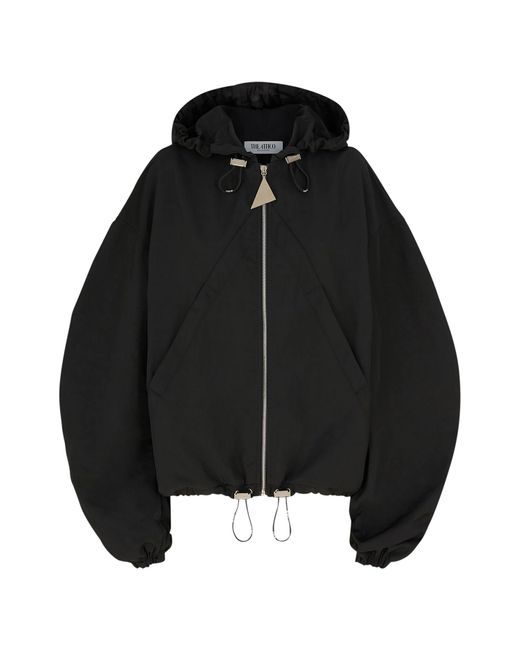 Giacca bomber con cappuccio in nylon nero di The Attico in Black