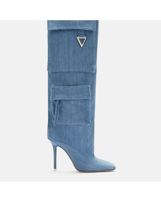 The Attico Blue "Sienna" Denim Boot"