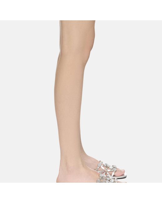 The Attico White Grid' Slide Flat