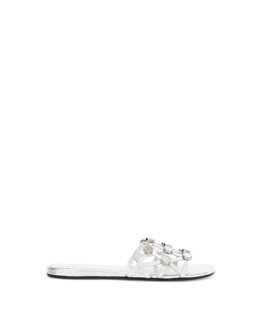 The Attico White Grid' Slide Flat