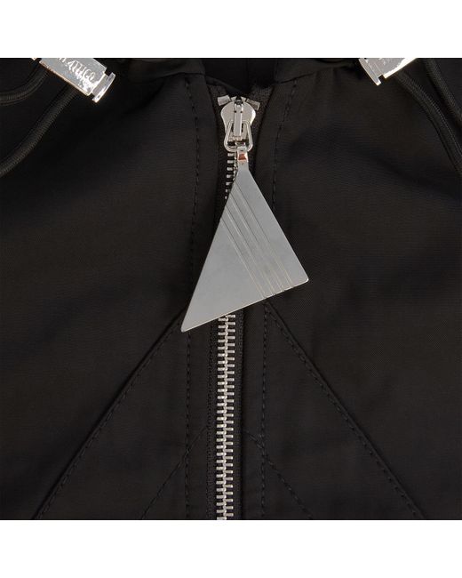 Giacca bomber con cappuccio in nylon nero di The Attico in Black