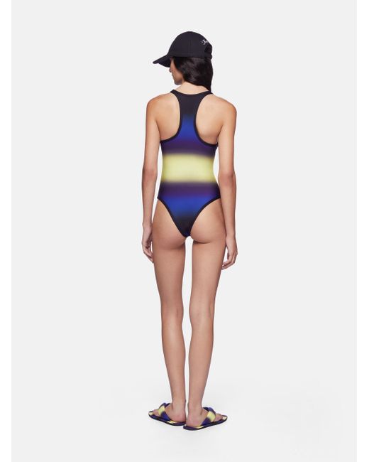 The Attico Blue, Black And Light Yellow One Piece