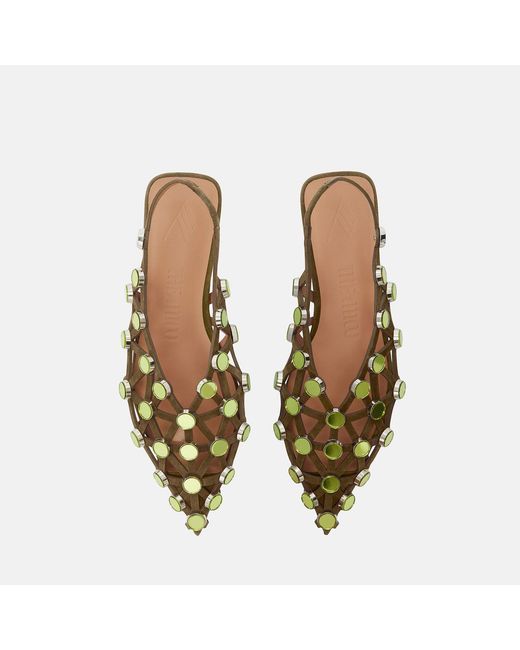 The Attico Green Grid' Ballerina
