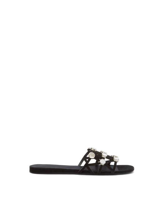 The Attico Black Grid' Slide Flat