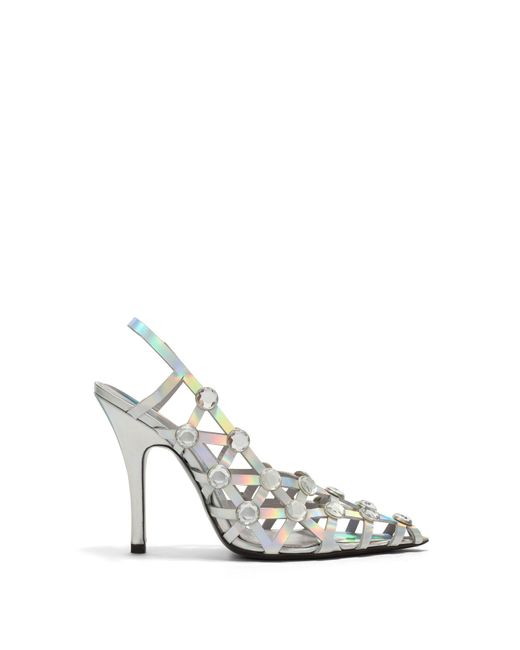 The Attico White Grid' Slingback