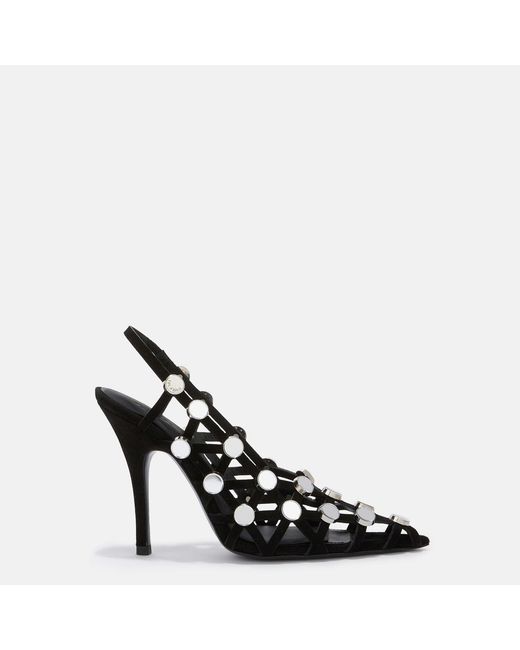 The Attico Black Grid' Slingback