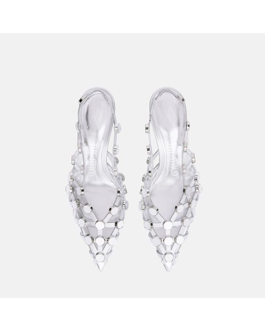 The Attico White Grid' Slingback