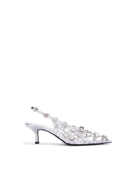 The Attico White Grid' Slingback