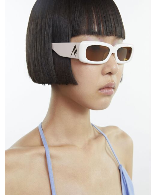 Luisaviaroma Damen Accessoires Sonnenbrillen Eckige Sonnenbrille Aus Acetat "mini Marfa“ 