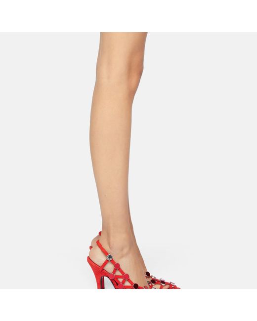 The Attico Red Grid' Vibrant Slingback