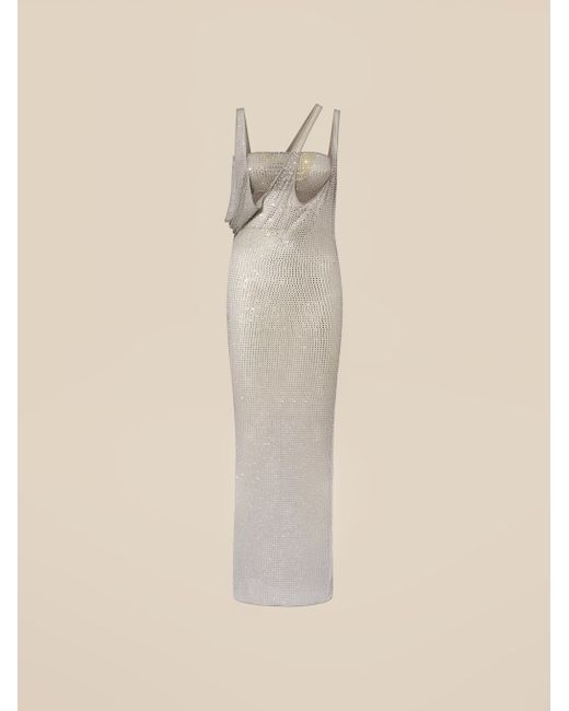 The Attico Natural Pearl Grey Midi Dress