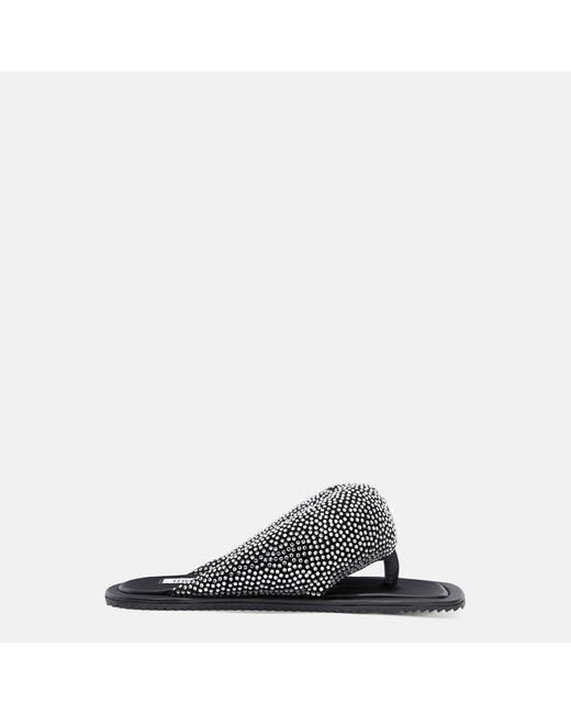 The Attico Gray Indie Max' And Crystal Flat Thong